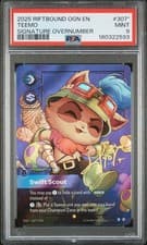 2025 RIFTBOUND OGN ORIGINS #307* TEEMO SWIFT SCOUT SIGNATURE OVERNUMBER - PSA 9