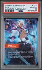 2026 Riftbound Spiritforged SFD Yone #233* Signature Overnumber PSA 10