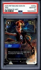 2025 RIFTBOUND: LEAGUE OF LEGENDS OGN-ORIGINS ALTERNATE ART JINX - REBEL PSA 10