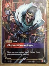 Riftbound TCG Draven Glorious Executioner PLATED Legend Prize wall card