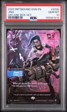 2025 RIFTBOUND: LEAGUE OF LEGENDS OGN-ORIGINS ARCANE BOX SET JINX - REBEL PSA 10