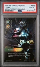 2025 RIFTBOUND OGN-ORIGINS #306* LEONA RADIANT DAWN SIGNATURE OVERNUMBER PSA 10