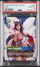 Riftbound TCG Ahri Nine-Tailed Fox Plated Origins Metal Prizewall 255/298 PSA 10