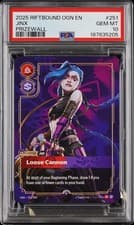 Riftbound Jinx Loose Cannon Plated Metal Prizewall Origins 251/298 PSA 10