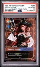 2025 RIFTBOUND: LEAGUE OF LEGENDS OGN-RELEASE EVENT PRIZE MISS FORTUNE PSA 10