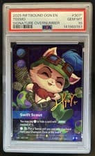 2025 Riftbound Origins Teemo Signature Overnumber #307*/298 PSA 10